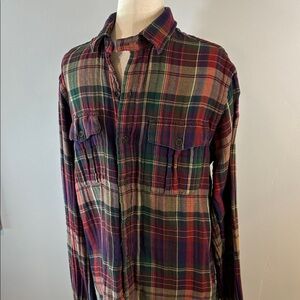 Classic Plaid Flannel Button-Down Shirt for Men